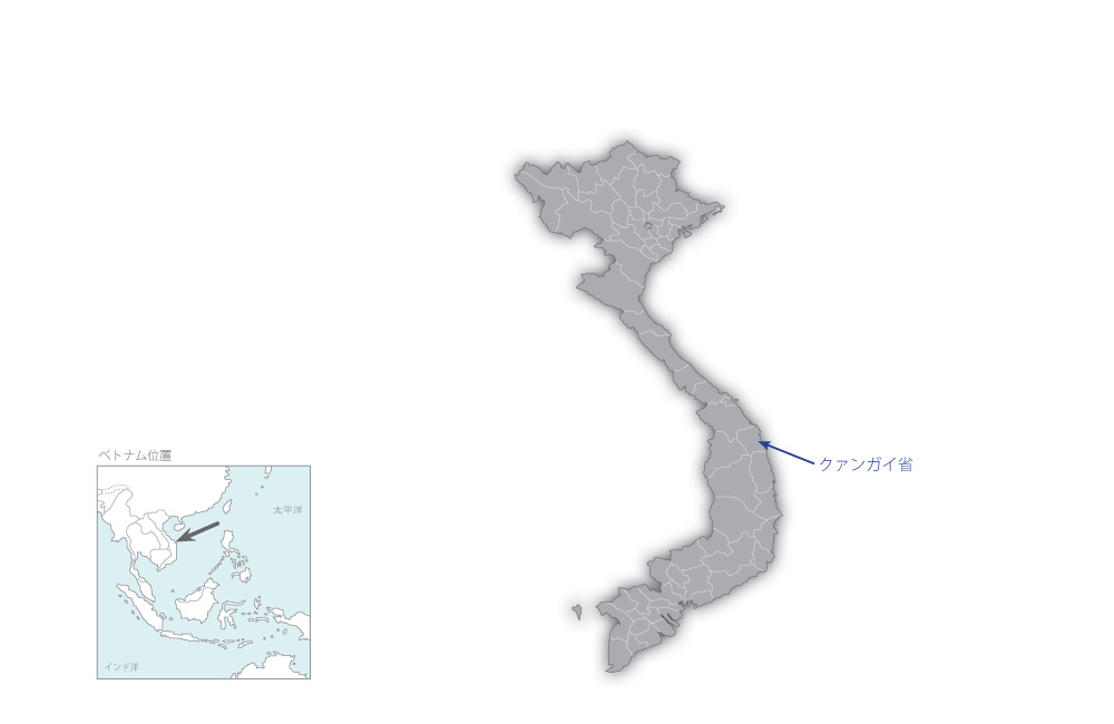 第二次中南部海岸保全林植林計画の協力地域の地図