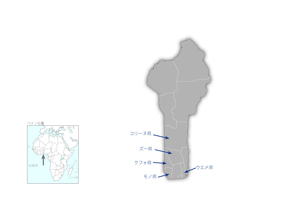 第六次村落給水計画の協力地域の地図