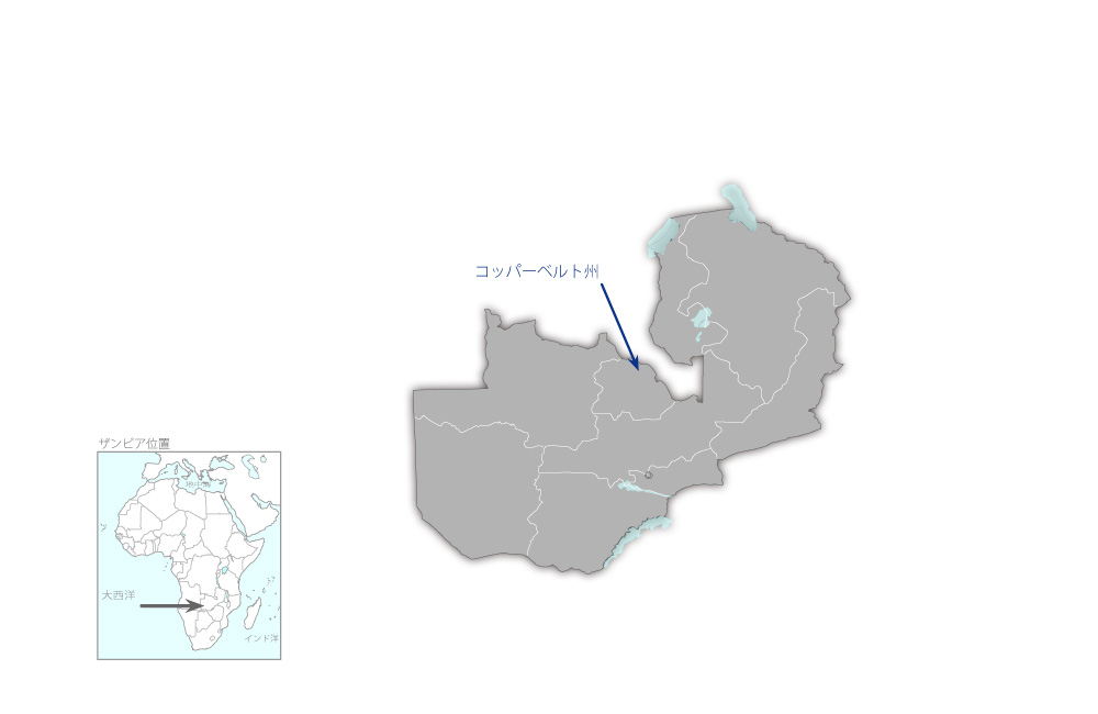 ンドラ市及びキトウェ市道路網整備計画の協力地域の地図