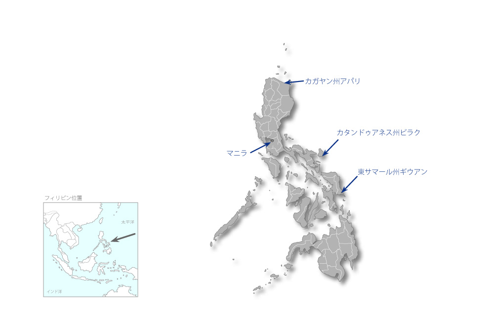 気象レーダーシステム整備計画の協力地域の地図