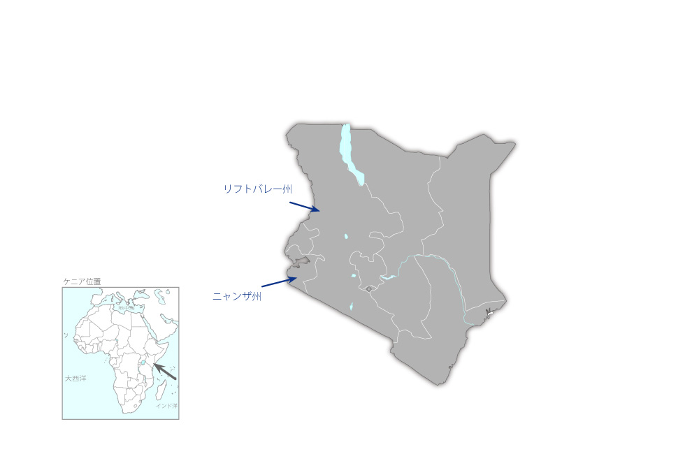 第二次西部地域県病院整備計画の協力地域の地図