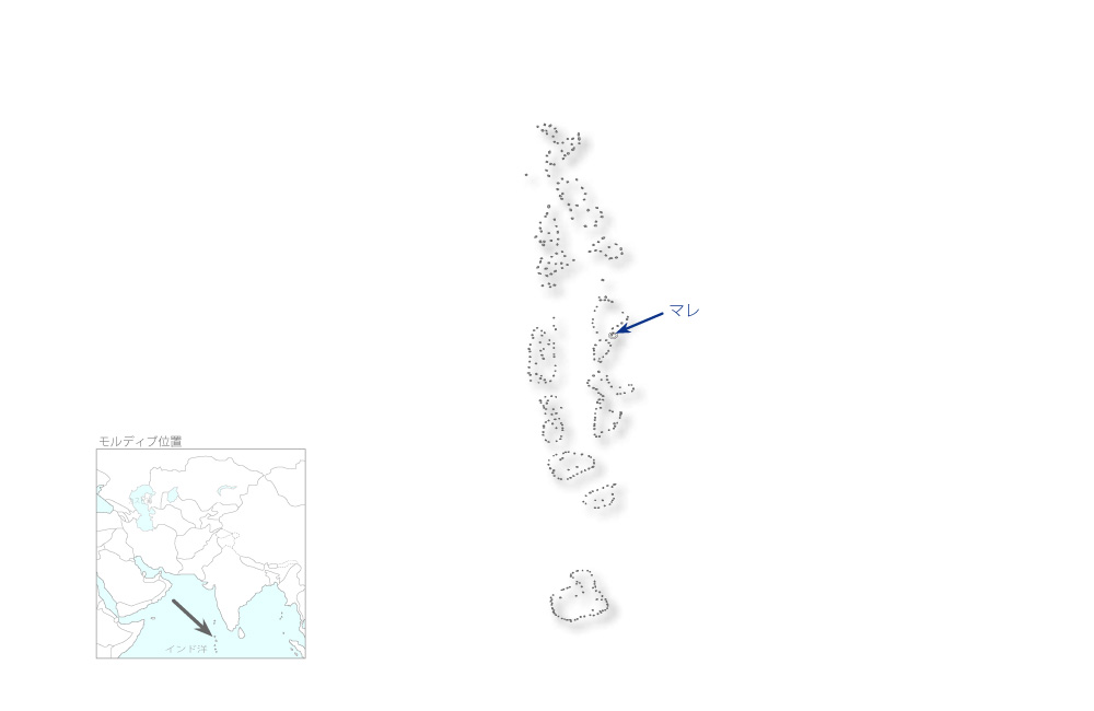 マレ島におけるクリーンエネルギー促進計画の協力地域の地図