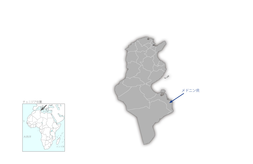 南部地下水淡水化計画の協力地域の地図