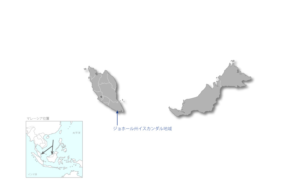 アジア地域の低炭素社会化シナリオの開発プロジェクトの協力地域の地図