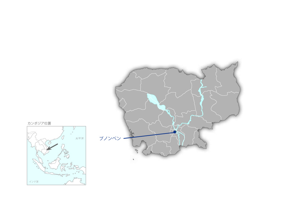 プノンペン都総合交通計画プロジェクトの協力地域の地図
