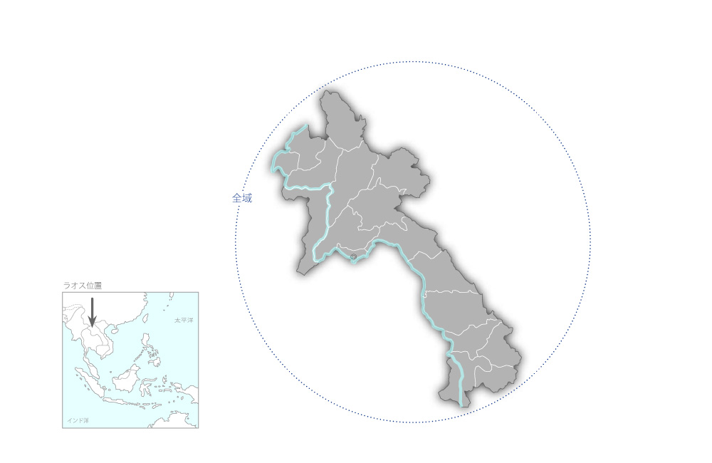 道路維持管理能力強化プロジェクトの協力地域の地図