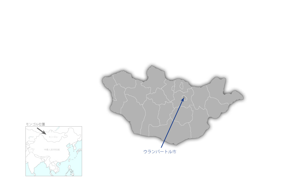 内部監査及び業績モニタリングにかかる能力向上プロジェクトの協力地域の地図