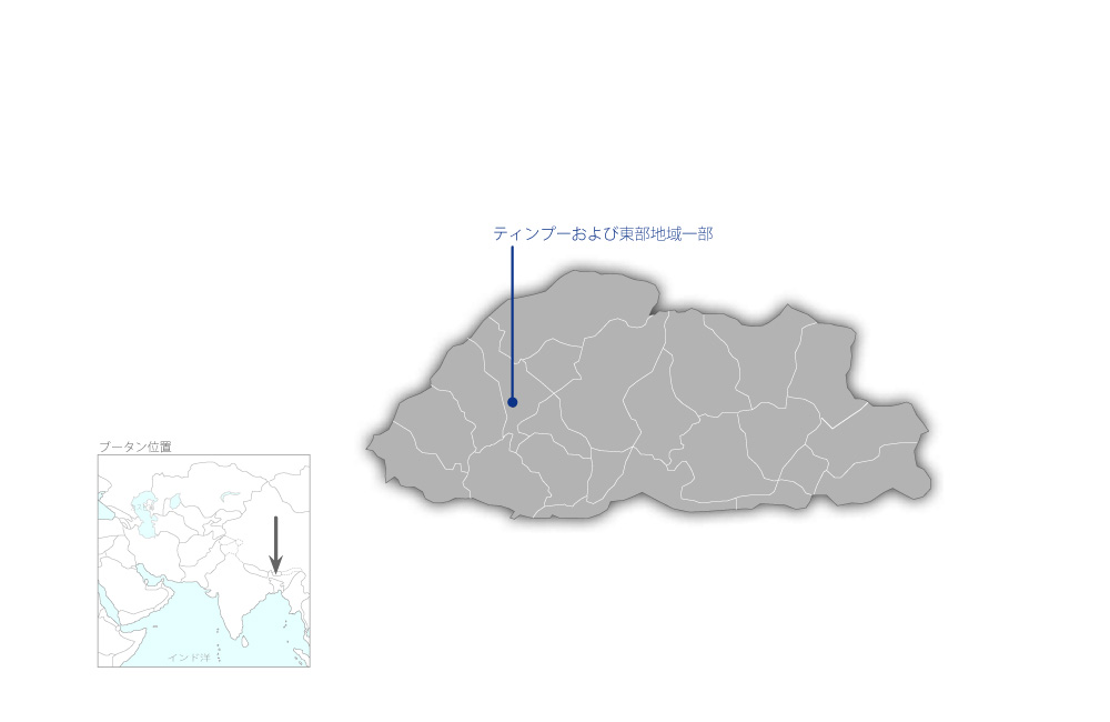 地方行政支援プロジェクトフェーズ3の協力地域の地図