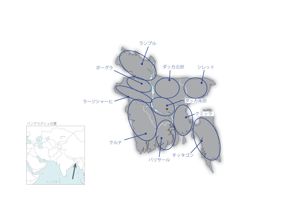 小学校理数科教育強化計画フェーズ2の協力地域の地図