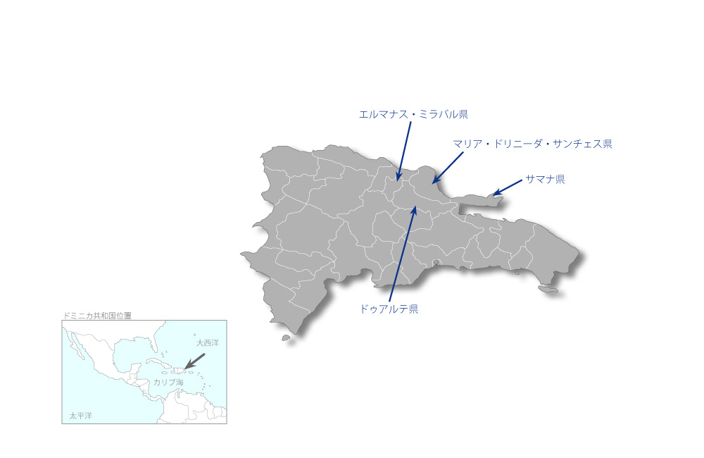 第三保健地域母と子のプライマリーヘルスケアプロジェクトの協力地域の地図