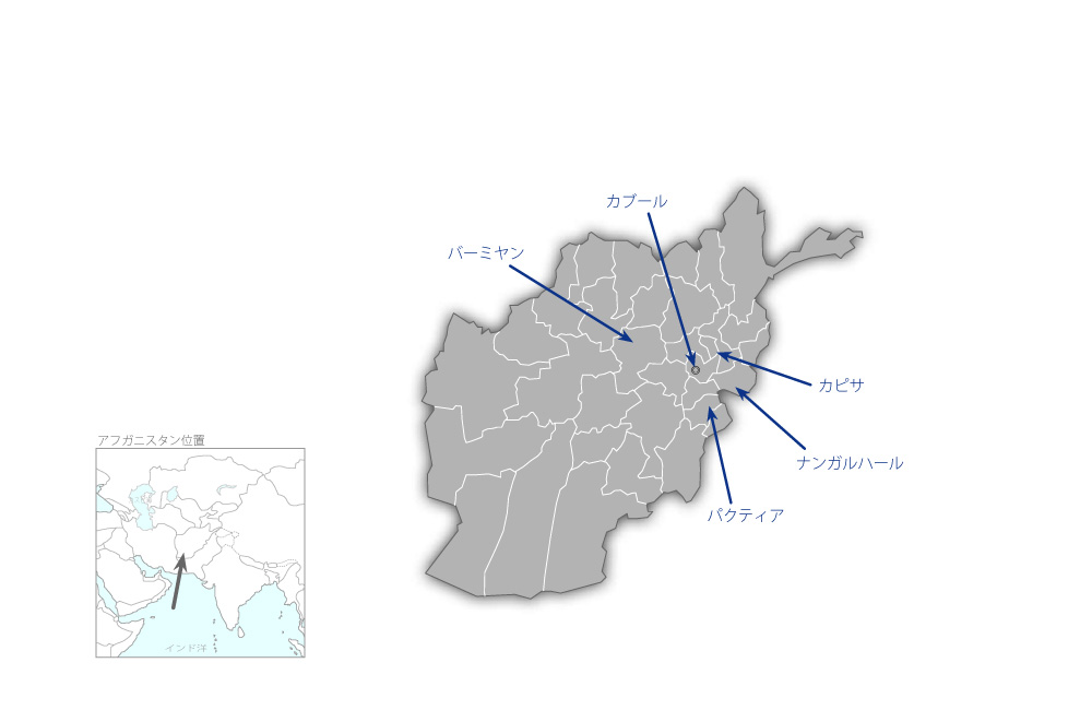 教師教育強化プロジェクト フェーズ3の協力地域の地図