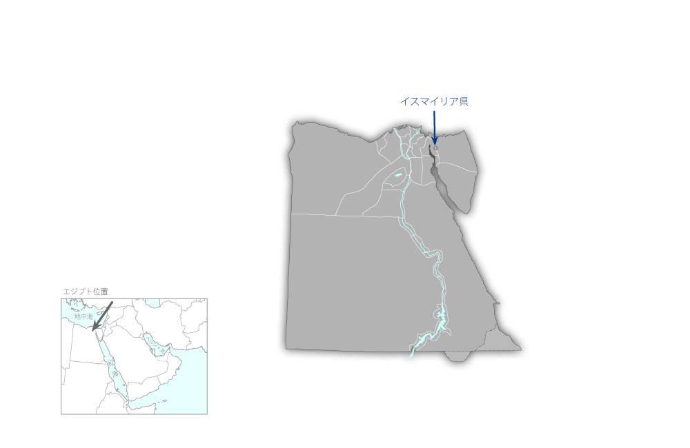 スエズ運河戦略強化プロジェクトの協力地域の地図