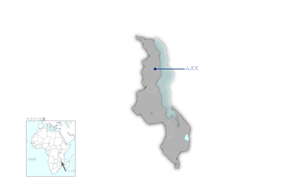 持続可能な土地管理促進プロジェクトの協力地域の地図