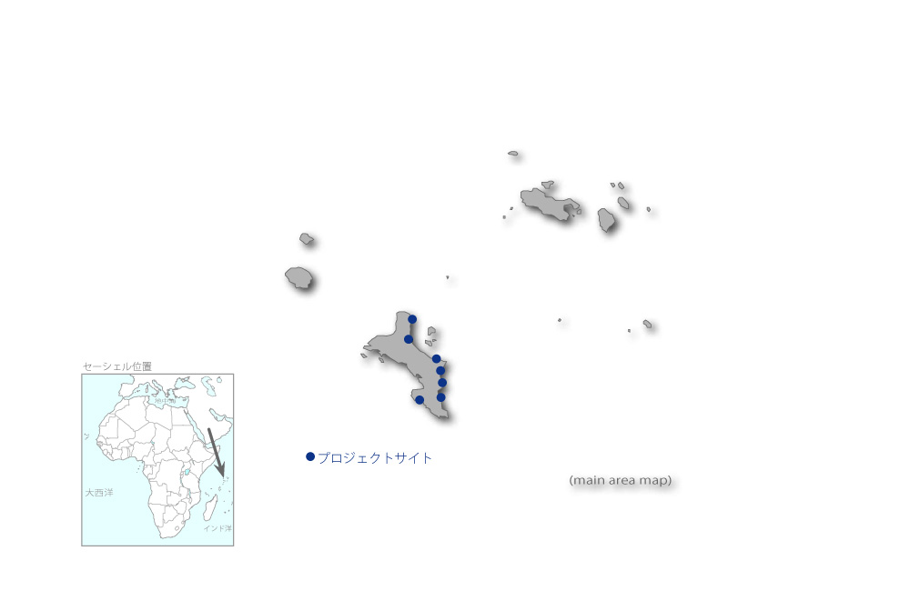 海岸侵食・洪水管理プロジェクトの協力地域の地図