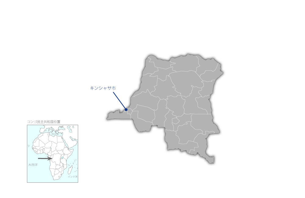 保健人材開発支援プロジェクトの協力地域の地図