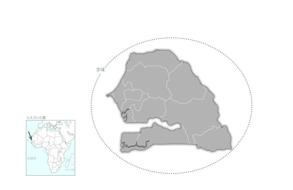 教育環境改善プロジェクトフェーズ2の協力地域の地図