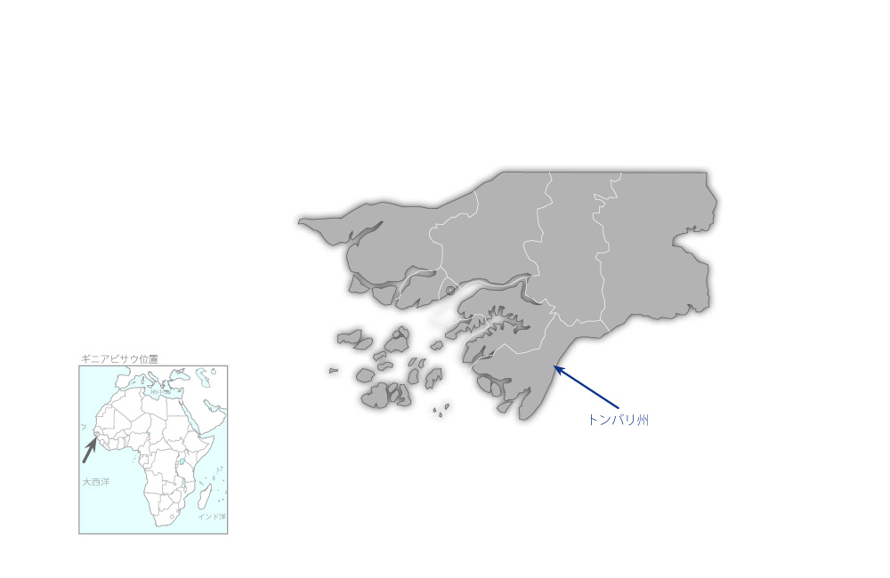 トンバリ州零細漁業施設建設計画の協力地域の地図