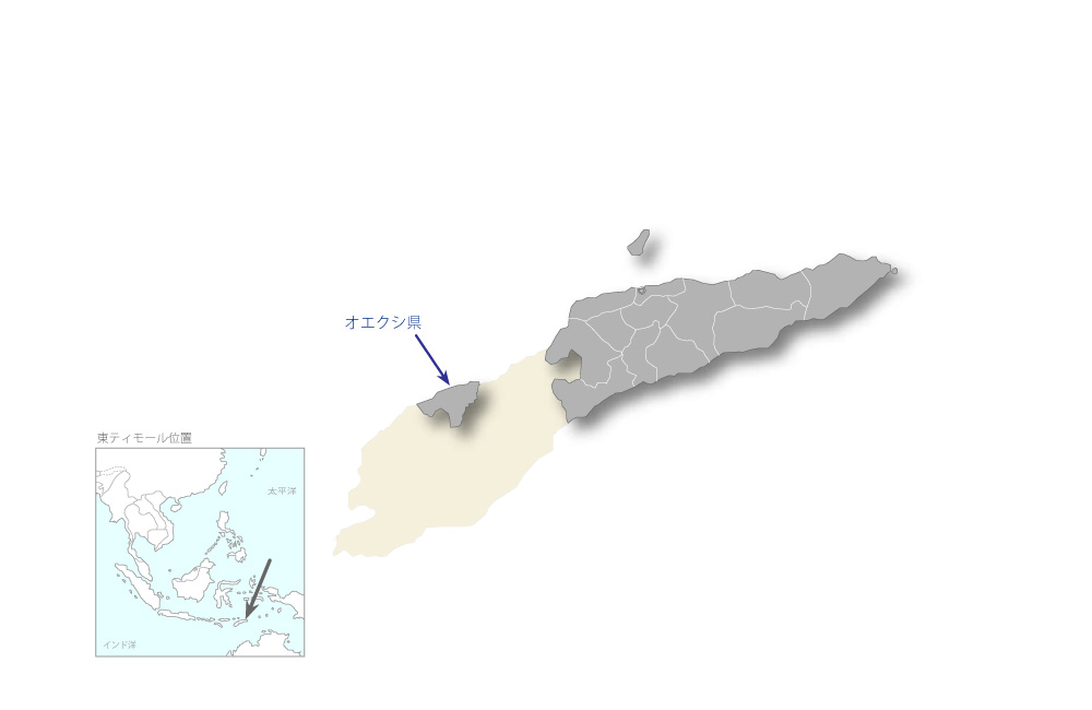 オエクシ港緊急改修計画の協力地域の地図