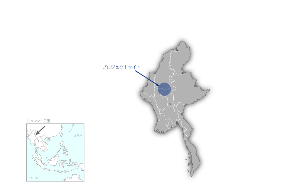 中央乾燥地村落給水計画の協力地域の地図