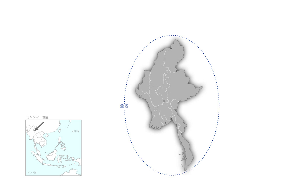 主要感染症対策プロジェクトフェーズ2の協力地域の地図