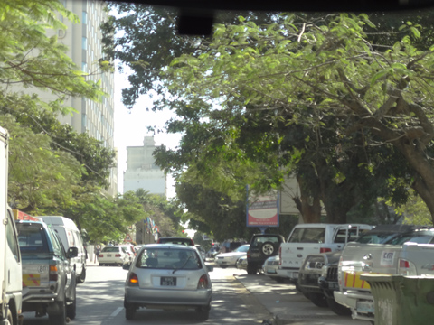 マプト市内にはまだ人々が車を所有しない時代からの建物が多く存在し、それらは駐車場を兼ね備えていなかった。市内の駐車スペースの不足により、歩道や中央分離帯の植栽が駐車場と化し、路上駐車が交通渋滞の要因の一つとなっている。