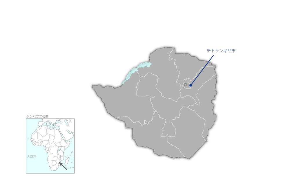 チトゥンギザ市上下水・廃棄物管理改善プロジェクトの協力地域の地図