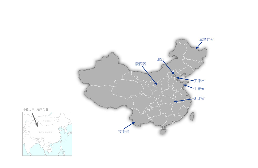 労働保障監察プロジェクトの協力地域の地図