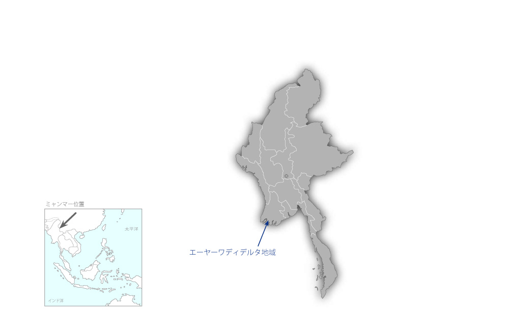 沿岸部防災機能強化のためのマングローブ植林計画の協力地域の地図