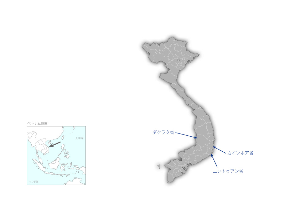 第二次中部地方橋梁改修計画（第3期）の協力地域の地図