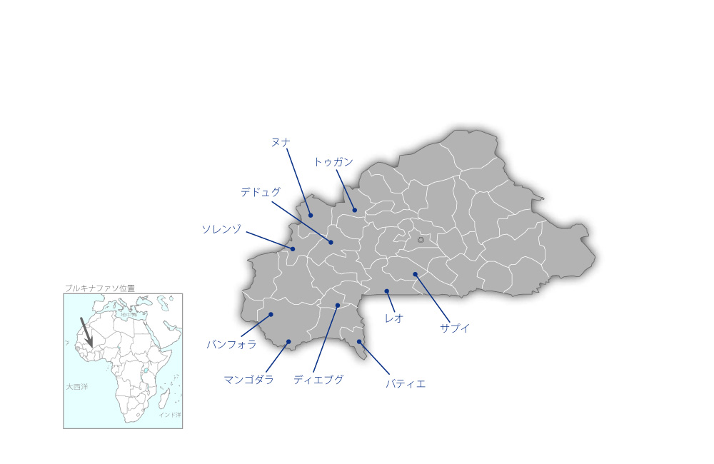 保健社会向上センター建設計画の協力地域の地図