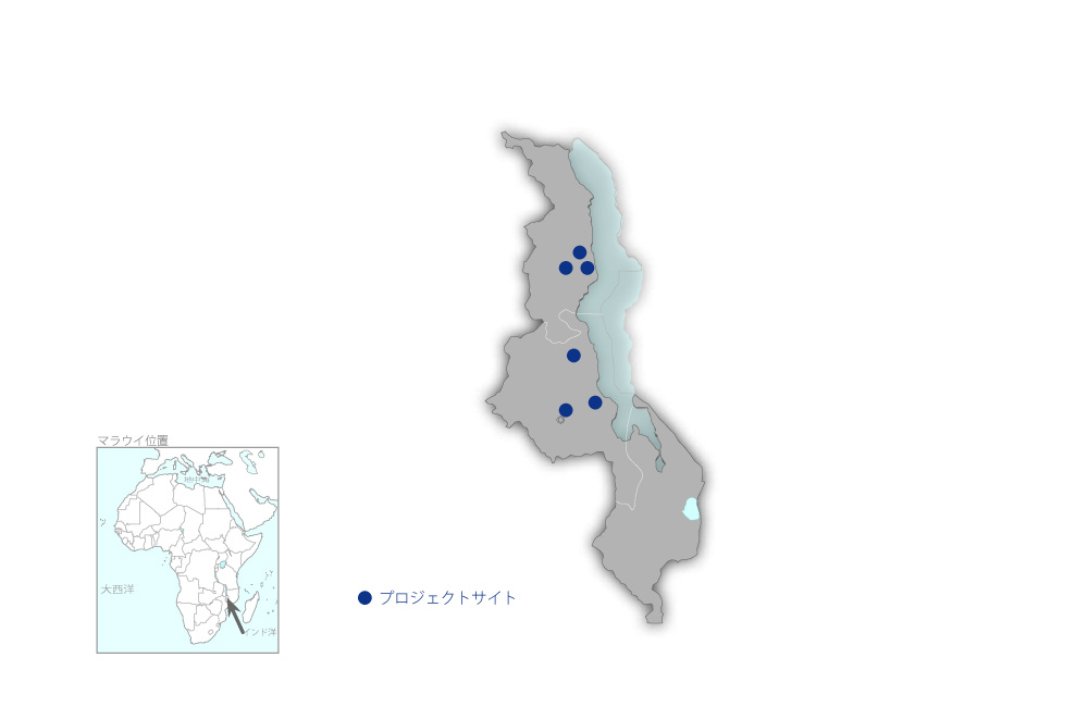 第二次中等学校改善計画の協力地域の地図