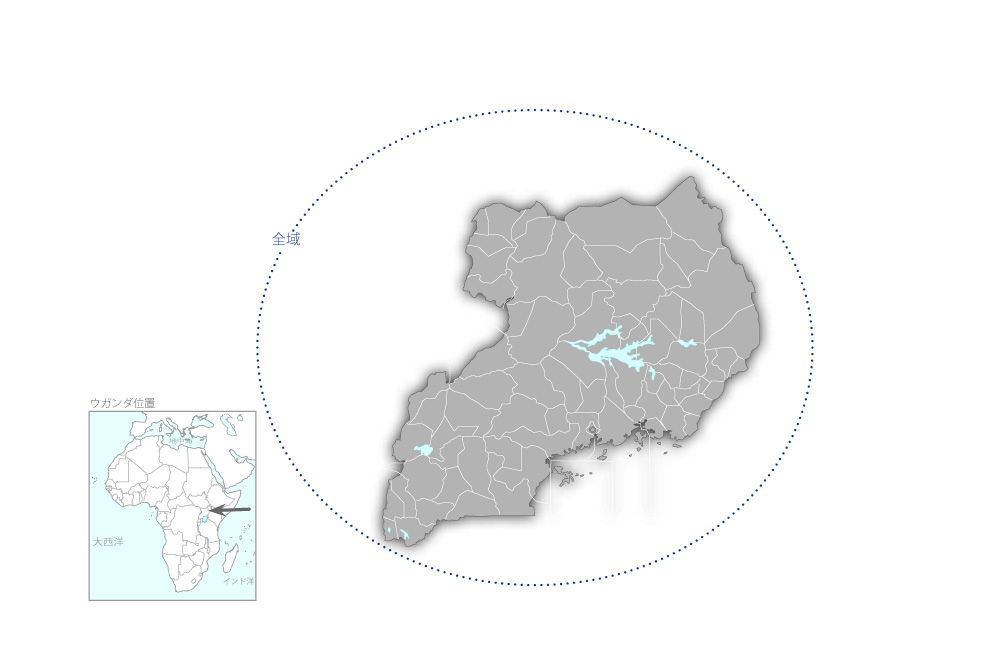 中等理数科強化教員研修プロジェクト　フェーズ3の協力地域の地図