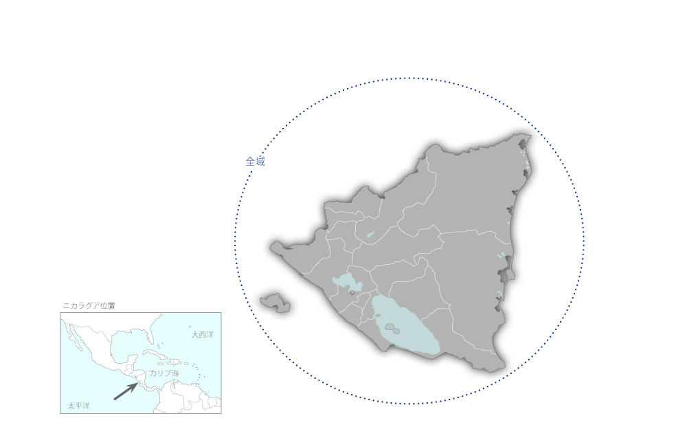 国家運輸計画プロジェクトの協力地域の地図