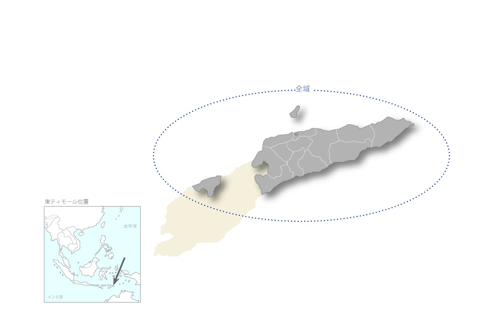 農業マスタープラン・灌漑開発計画策定プロジェクトの協力地域の地図