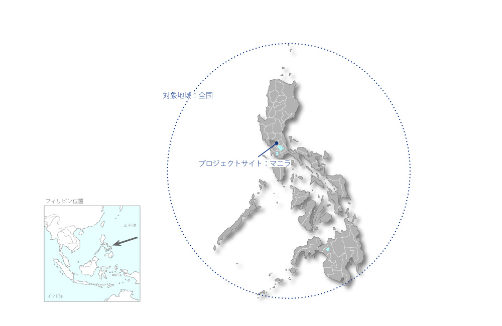 国営灌漑システム運営・維持管理改善プロジェクトの協力地域の地図