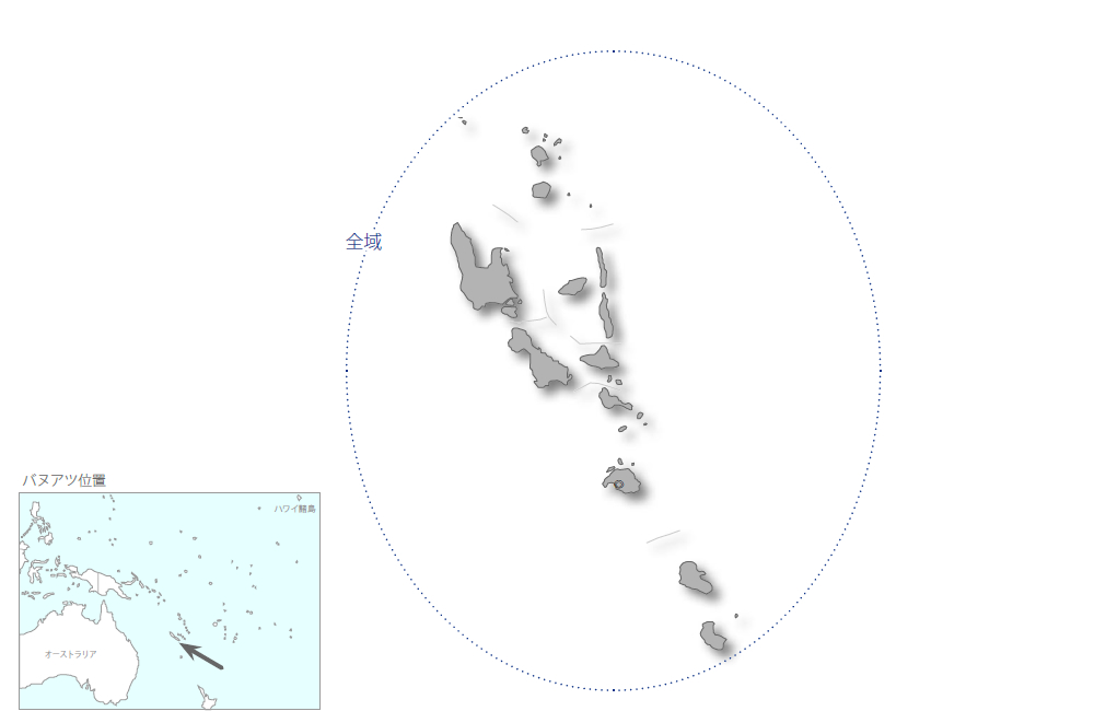 地震・津波・高潮情報の発信能力強化プロジェクトの協力地域の地図
