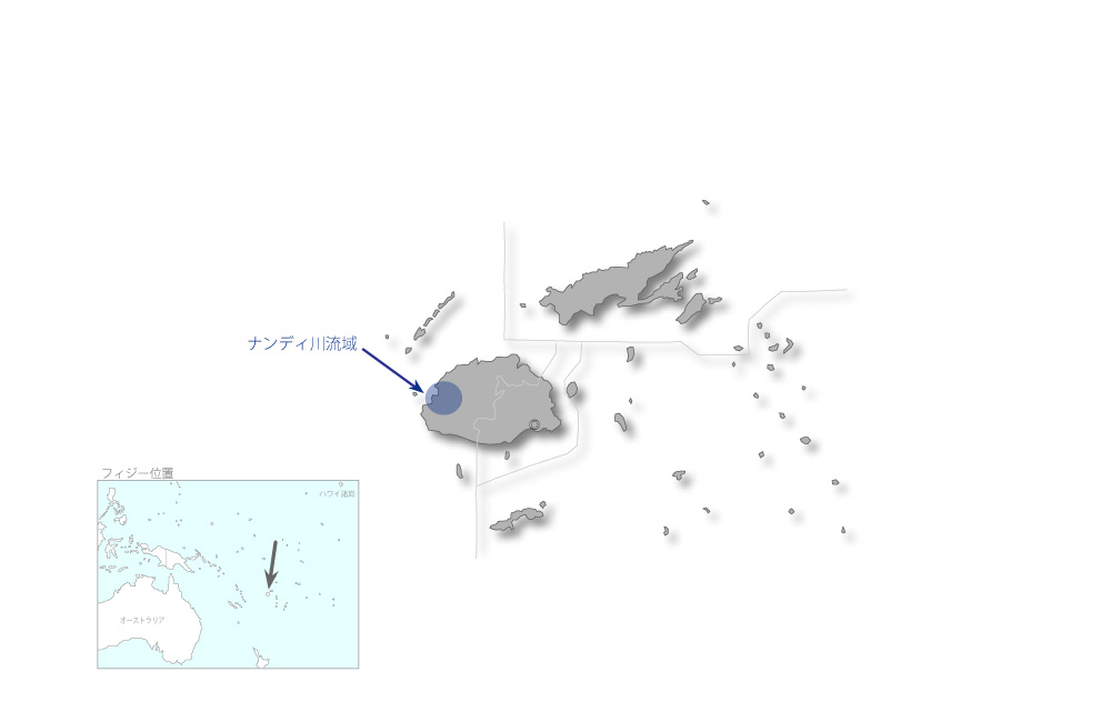 ナンディ川洪水対策策定プロジェクトの協力地域の地図