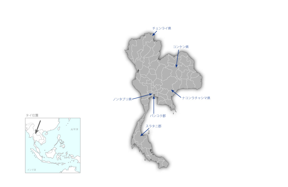 要援護高齢者等のための介護サービス開発プロジェクトの協力地域の地図