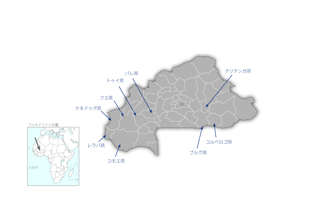 第五次小学校建設計画の協力地域の地図