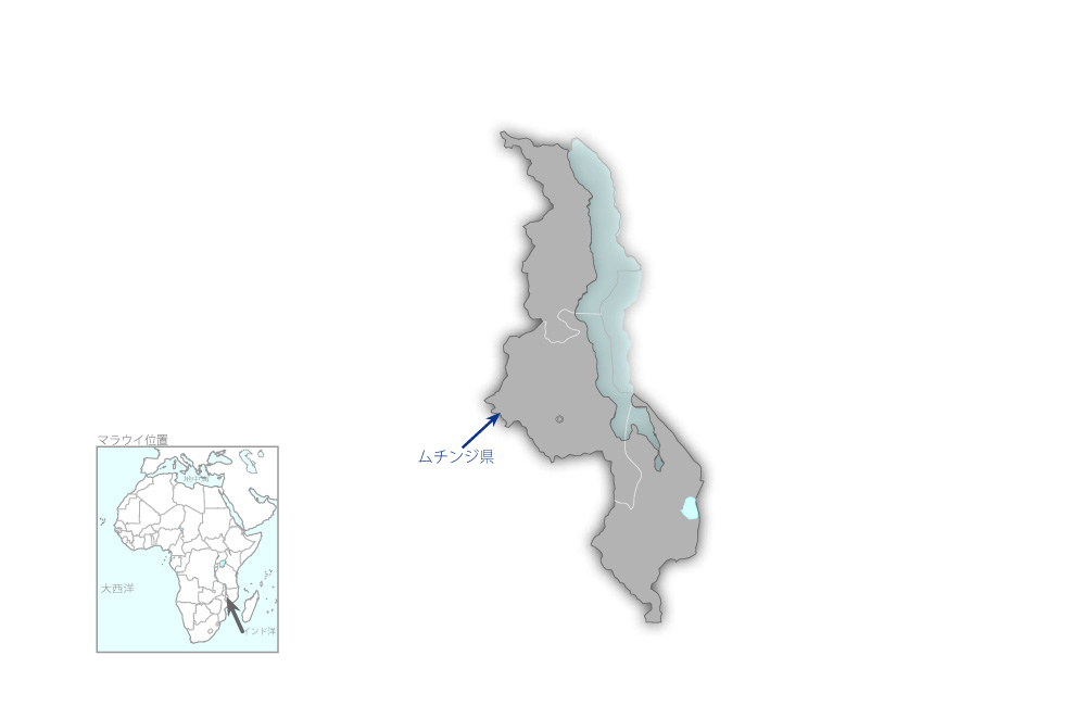 中西部地方給水計画の協力地域の地図