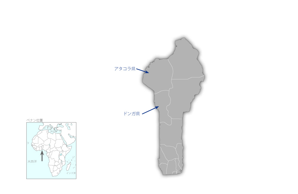 第五次小学校建設計画の協力地域の地図