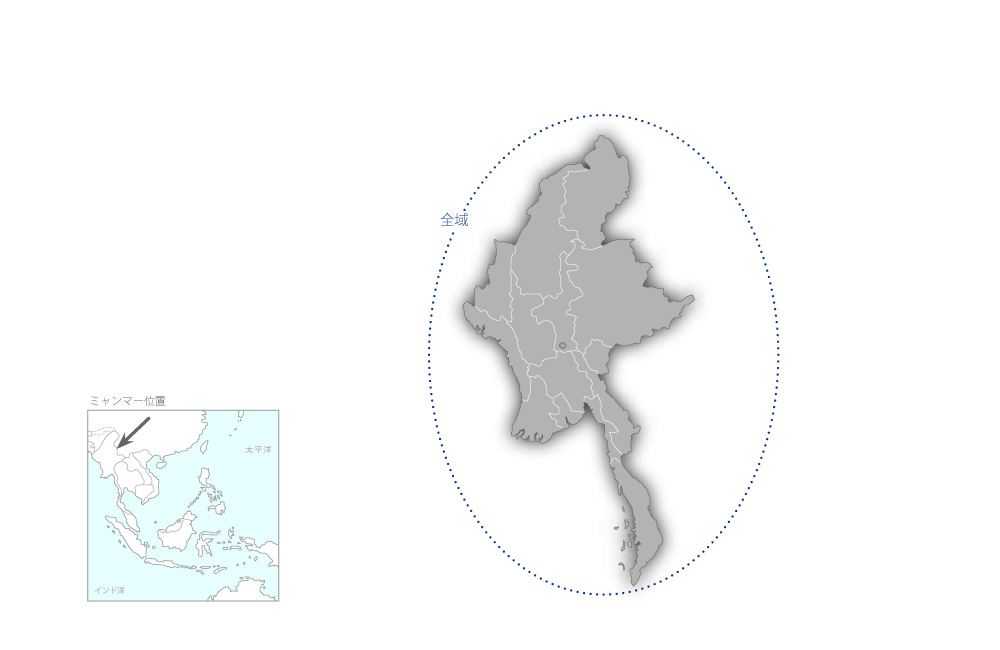 気象観測装置整備計画の協力地域の地図