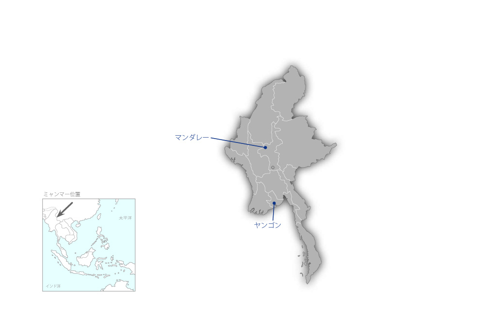 病院医療機材整備計画の協力地域の地図