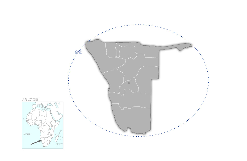 国際物流ハブ構築マスタープランプロジェクトの協力地域の地図