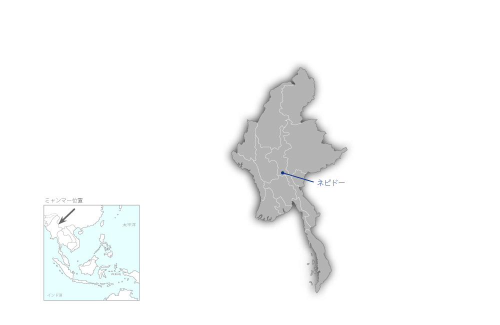 イエジン農業大学能力向上プロジェクトの協力地域の地図
