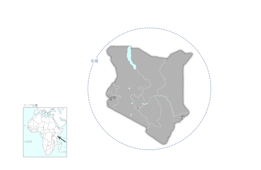 ジェンダー視点に立った農業普及推進プロジェクトの協力地域の地図