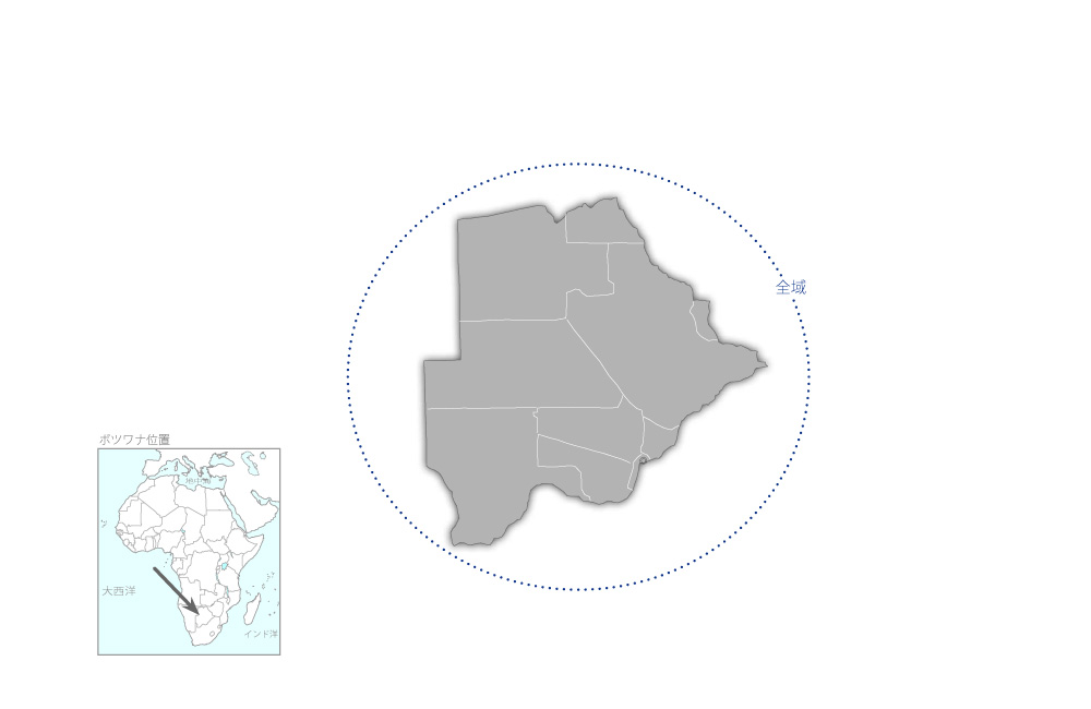 地上デジタル放送日本方式実施プロジェクトの協力地域の地図