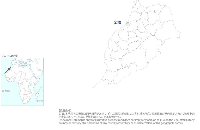 公平な教育振興プロジェクトの協力地域の地図