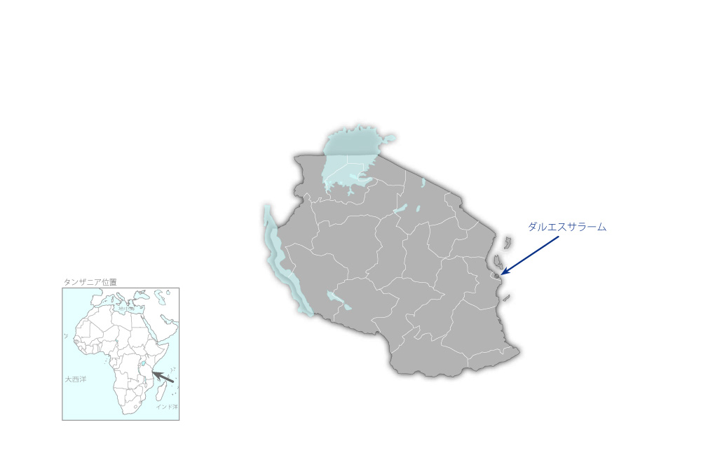 タザラ交差点改善計画の協力地域の地図