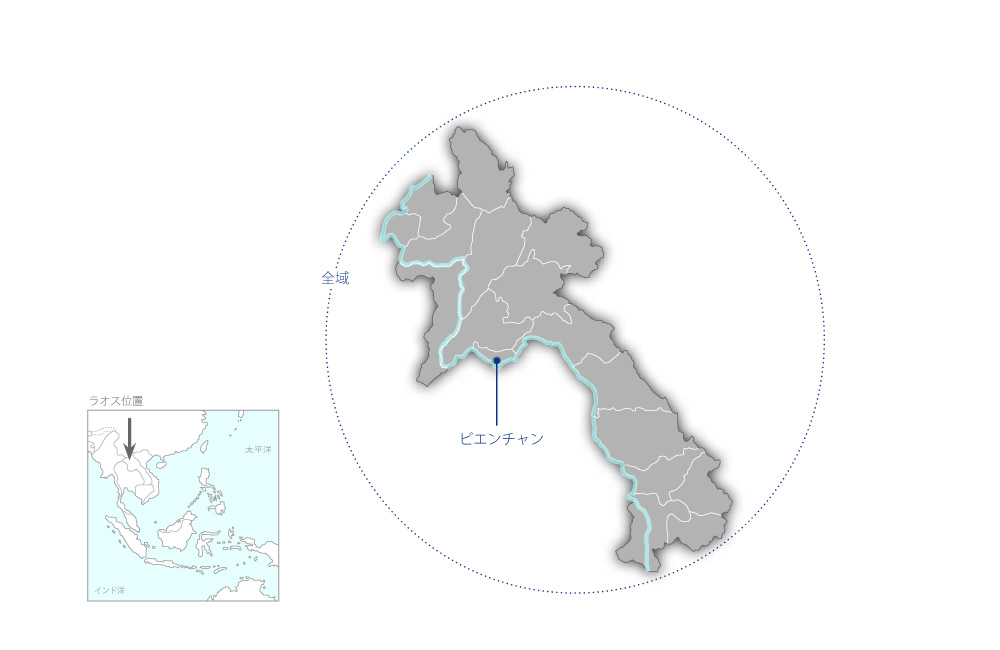 気象水文システム整備計画の協力地域の地図